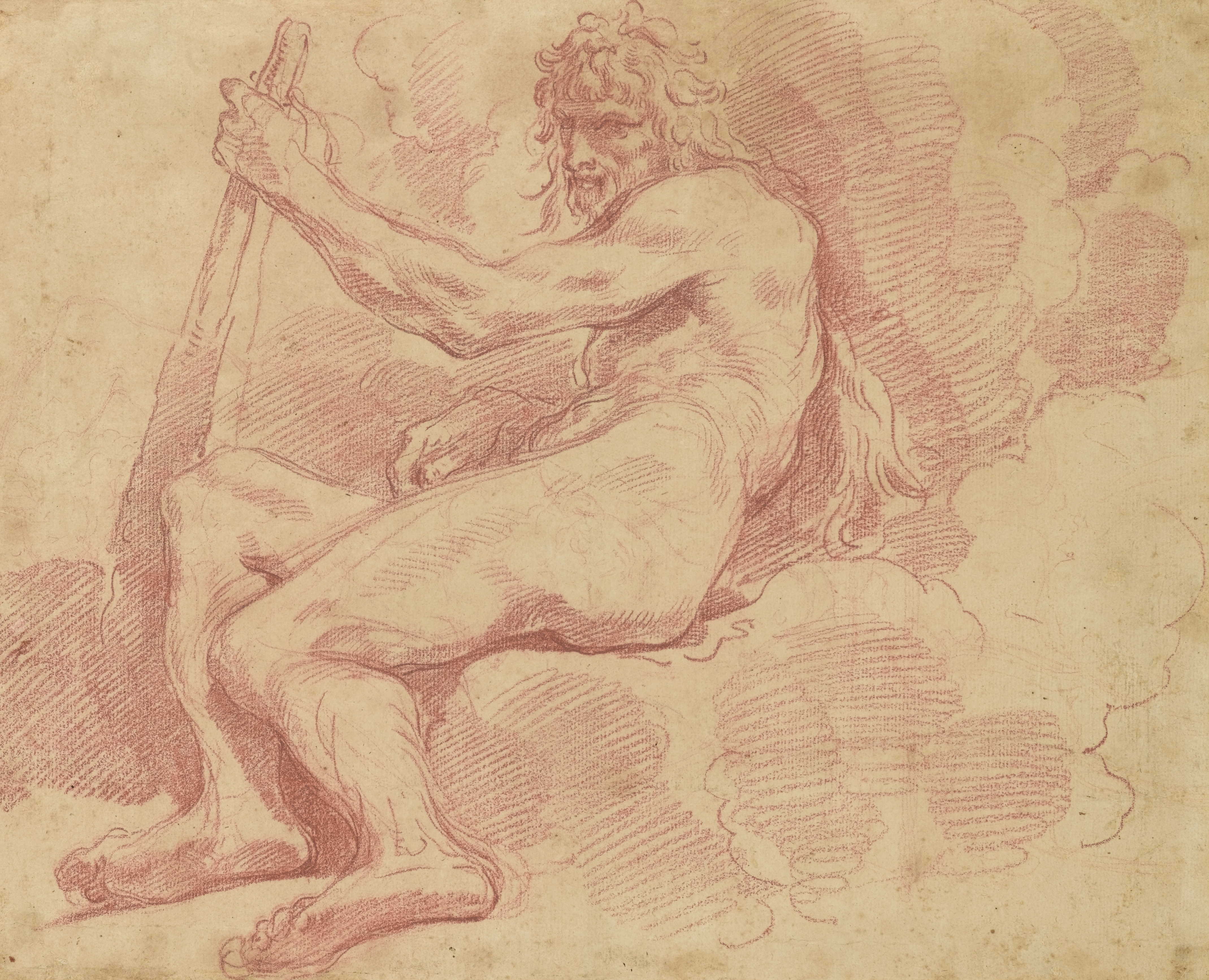 Study of a Model Posed as a Seated Hercules